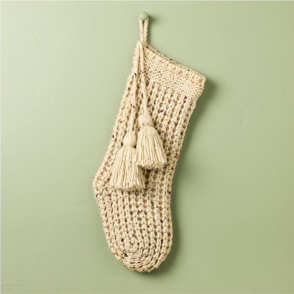 Hearth & Hand with Magnolia Confetti Fleck Waffle Knit Christmas Stocking NWT